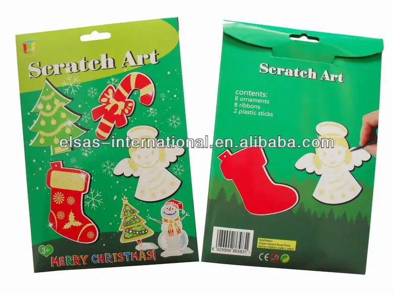Wonderful animated christmas craft prepaid cartoon rainbow scratch board art books
