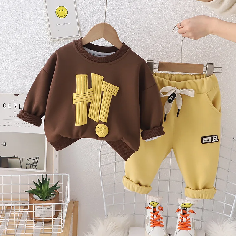 2024 high quality 2 pieces set fashion baby clothes cotton 1-5 years boys