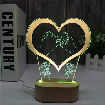wholesale custom illusion acrylic night light usb kids night light lamps