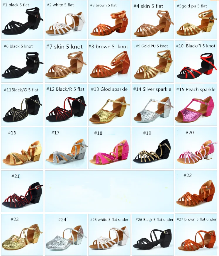 
Kids Elegance Ballroom Salsa Tango Girls Children Latin Dance Shoes 3.5cm 