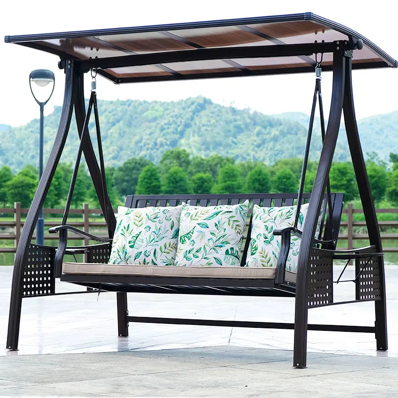 Metal Waterproof All Weather Garden Outdoor Furniture Household Adult 3 Person Patio Hanging Swing