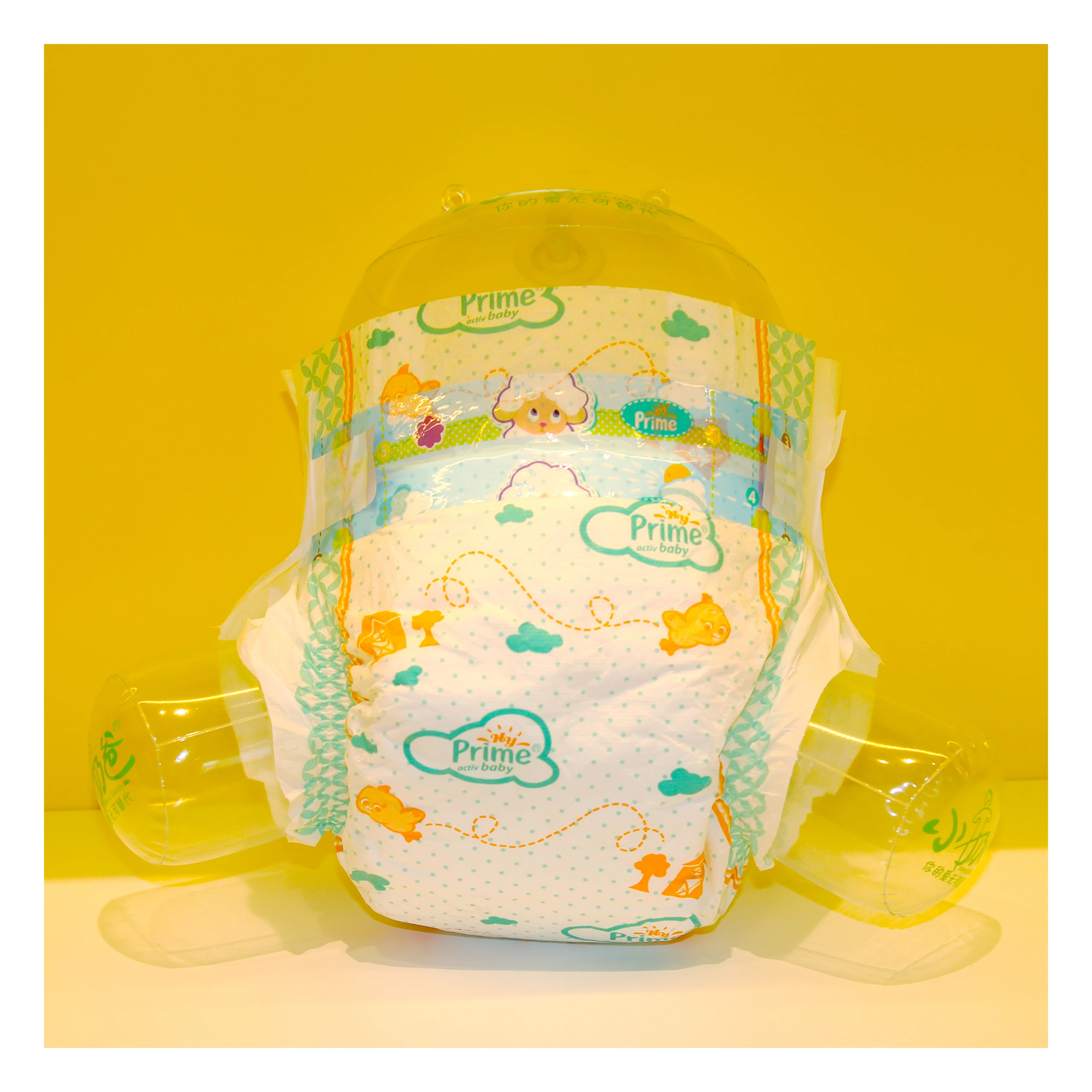 2024 Prime baby Factory brand wholesale disposable diaper S size PE Backsheet PP tape Fluff pulp baby pad diapers