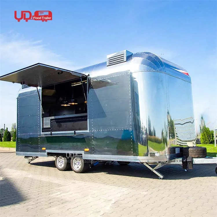 Customized Fully Equipped Mobile Food Carts Airstream Fast Food Truck Mobile Sea Food Trailer Australia