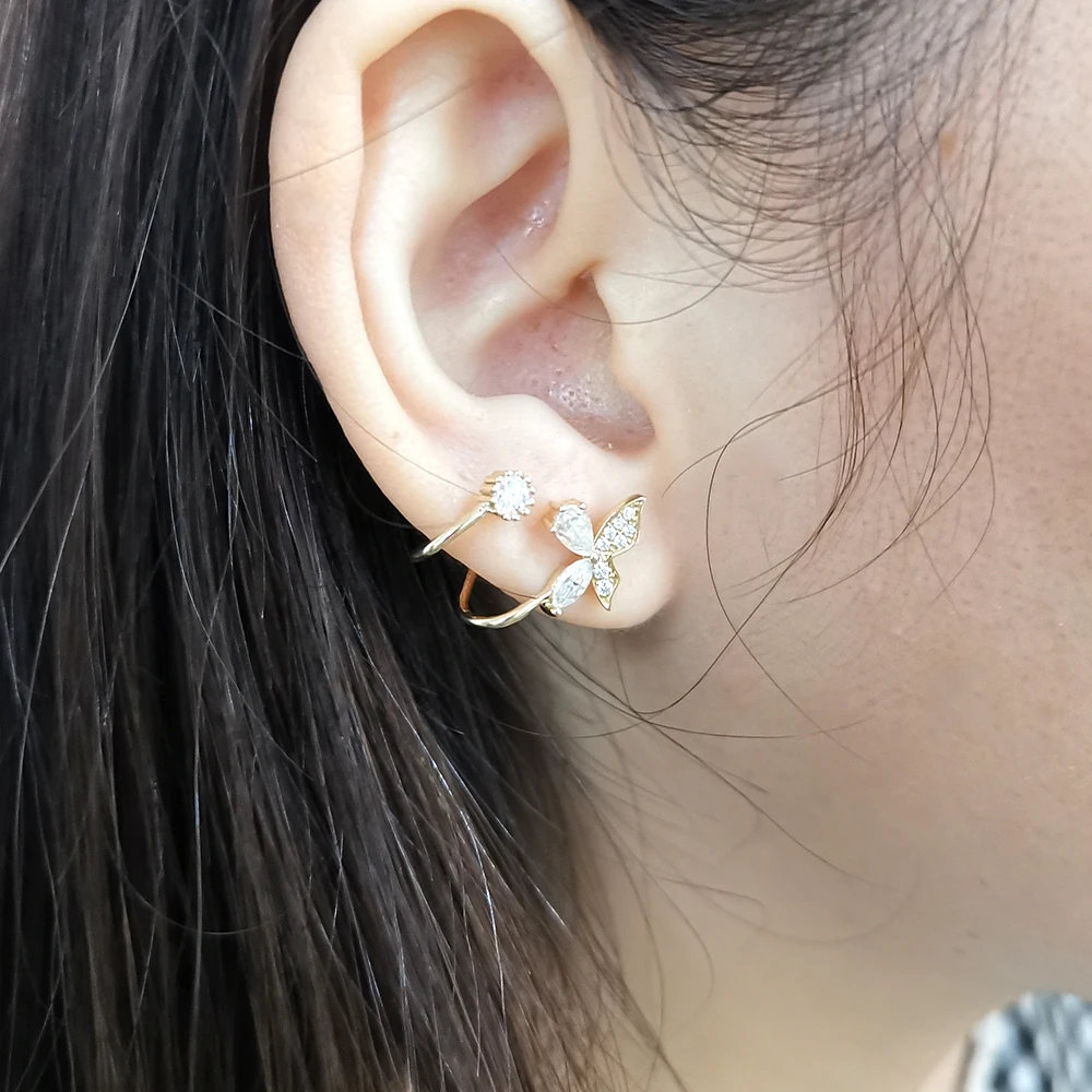 1000S Jewelry 14k Solid Gold Stud Earring Wholesale Simple Design Earring Women Gold Jewelry Earrings For Gift