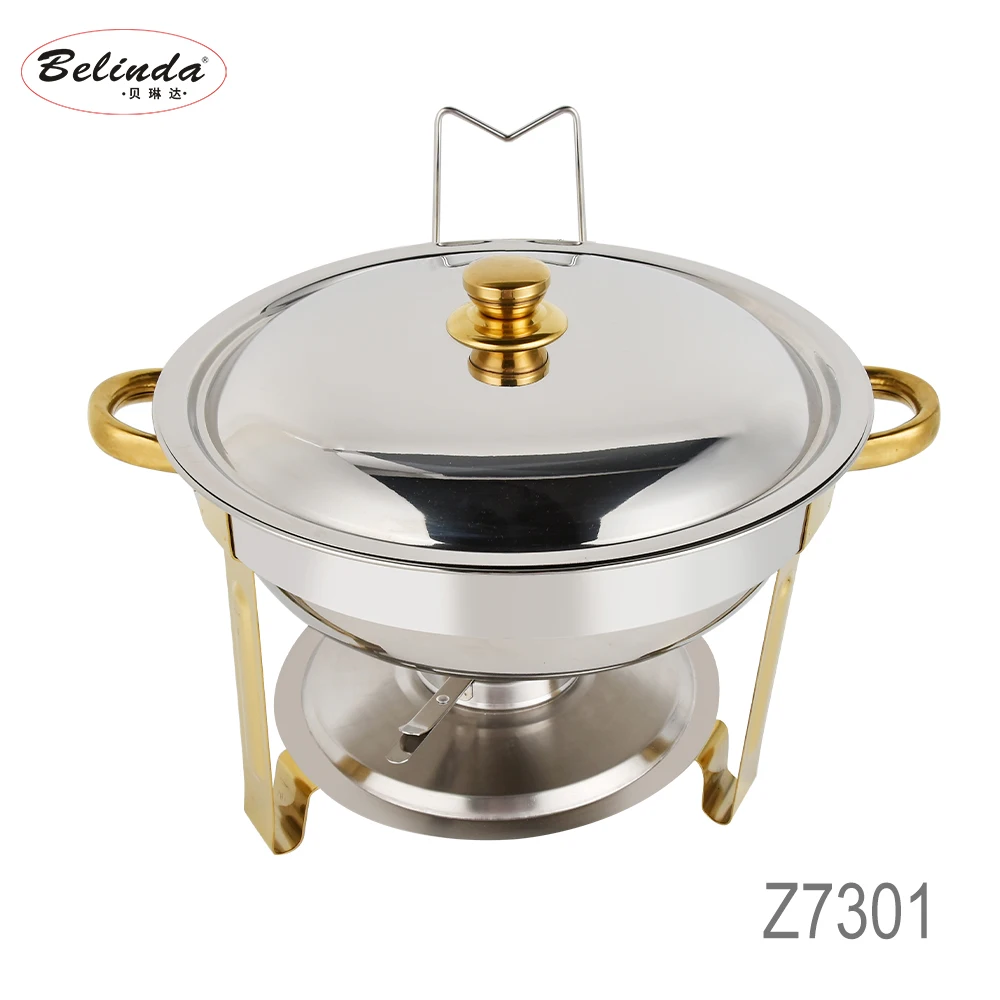 Factory Supplies Golden Chafing Dishes Chafer Dish Buffet Set With Hanger Stainless Steel Food Warmer Bulk Mini Chafing Dish