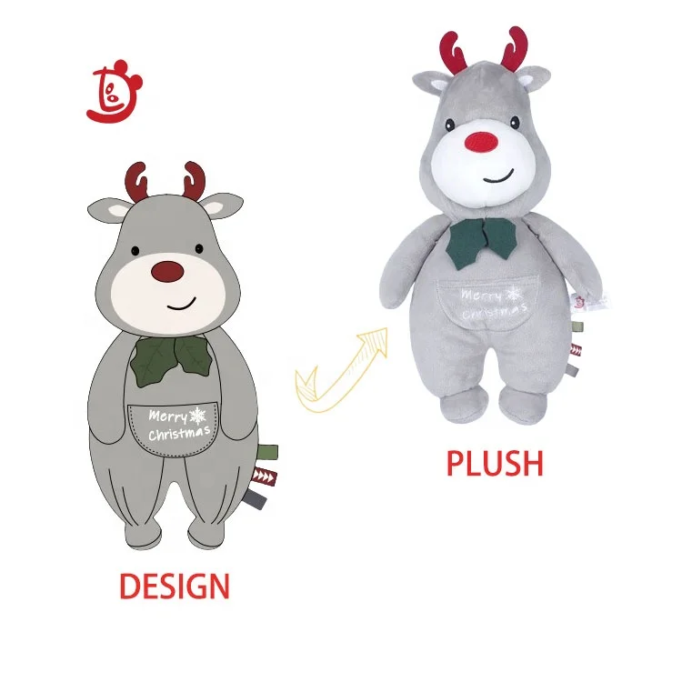Factory custom super soft plush animal toys Cute Christmas deer design manufacturers custom animal plush toys