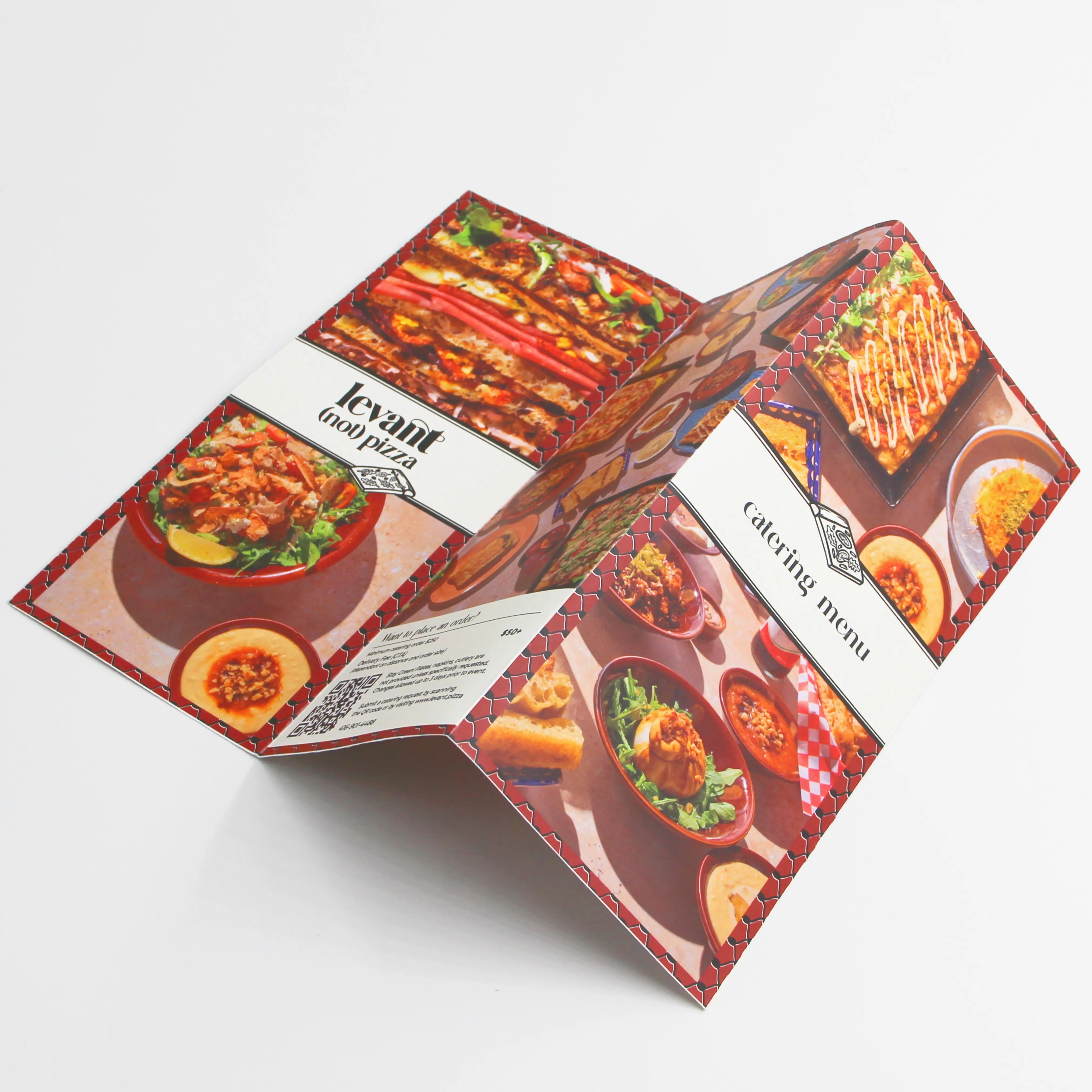 High Quality Customized Tri-fold Flyer Restaurant Menu Advertising Paper Printing Piece Service