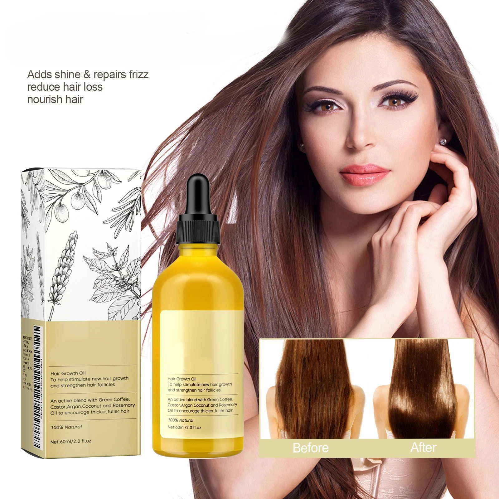 Private label Organic Hair Anti LossTreatment Fast Oil Growth Hair Serum Hair Growth Oil