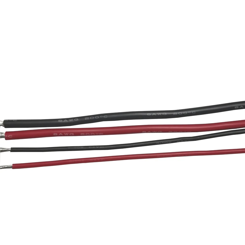  Готовый к отправке 8AWG высокотемпературный силиконовый провод черного и красного цвета на
