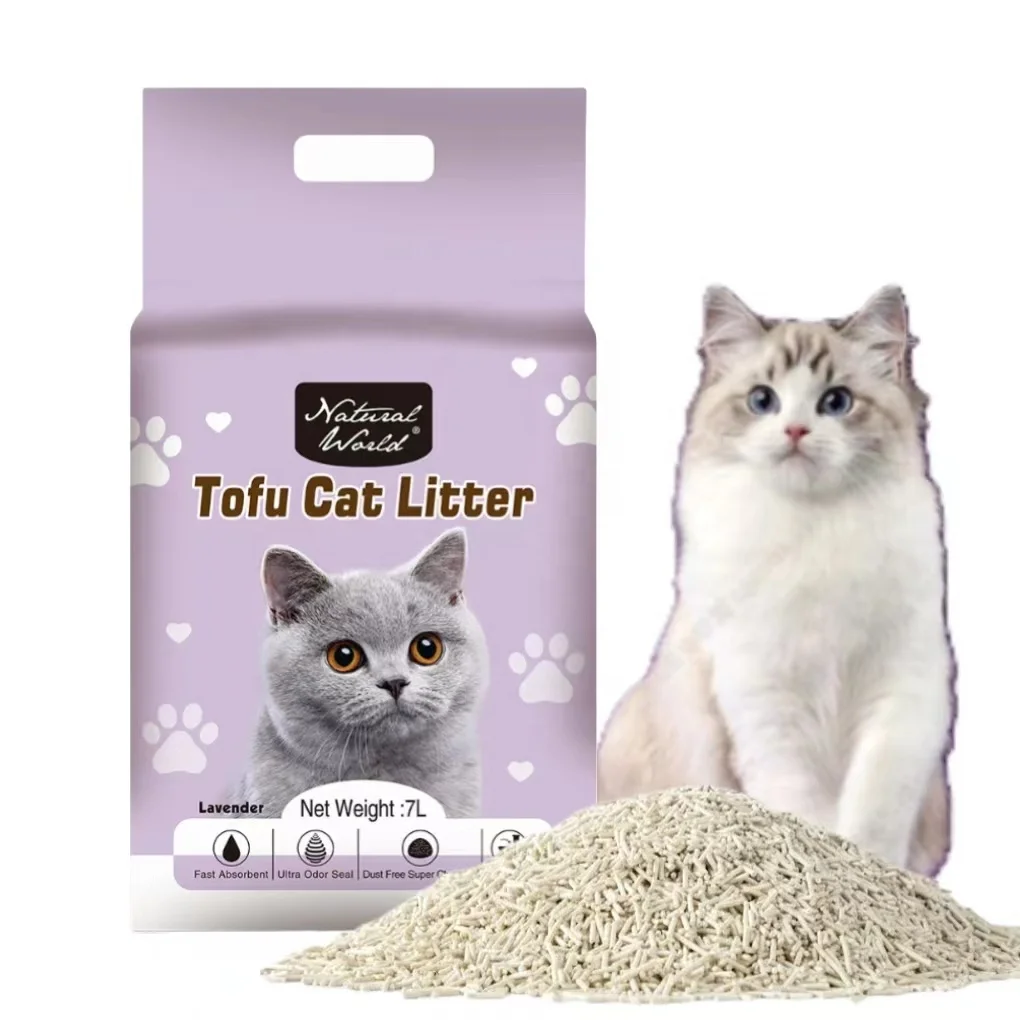 Factory Wholesale Premium Clumping 1.5mm Tofu Cat Litter OEM/ODM Free sample tofu bean sand