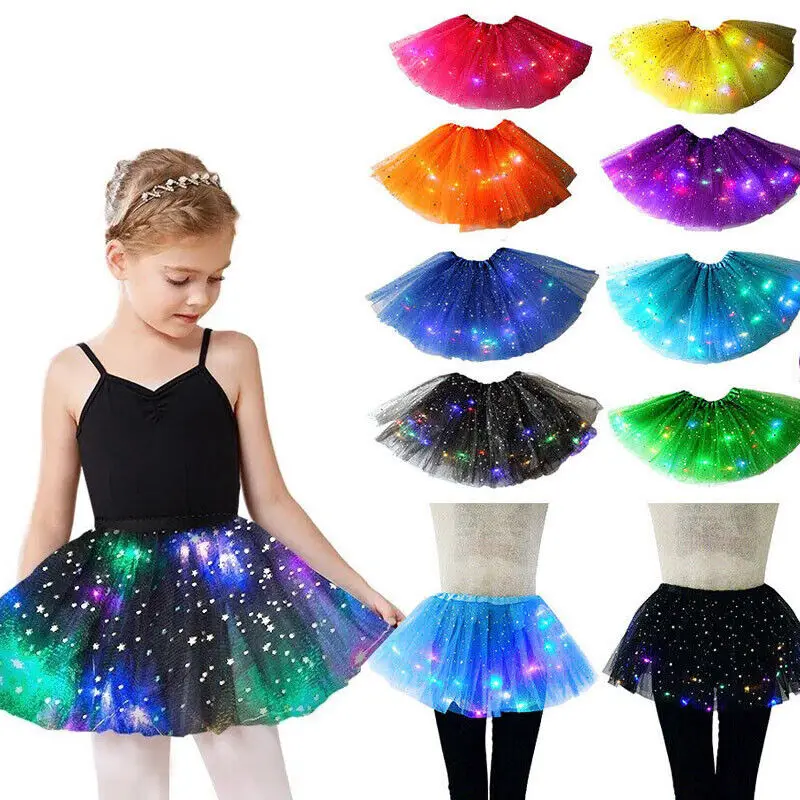 Tutu Ballet Dancing Skirt Girls LED Light Up Tutu Ballet Skirt Princess Luminous