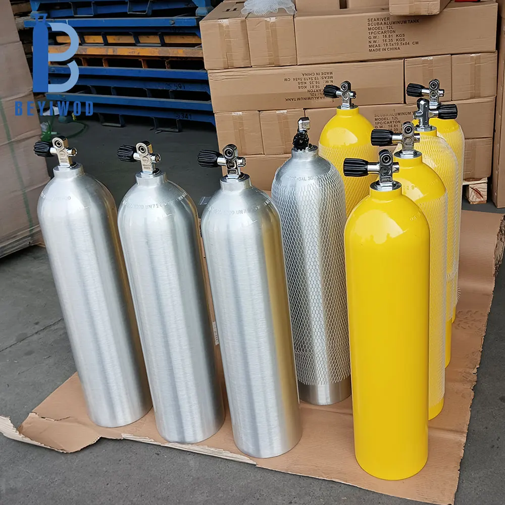 Good Price Portable 8L 11.1L 12L 200bar 3000psi Diving Equipment Underwater Breathing Oxygen Air Seamless Aluminum Scuba Tank