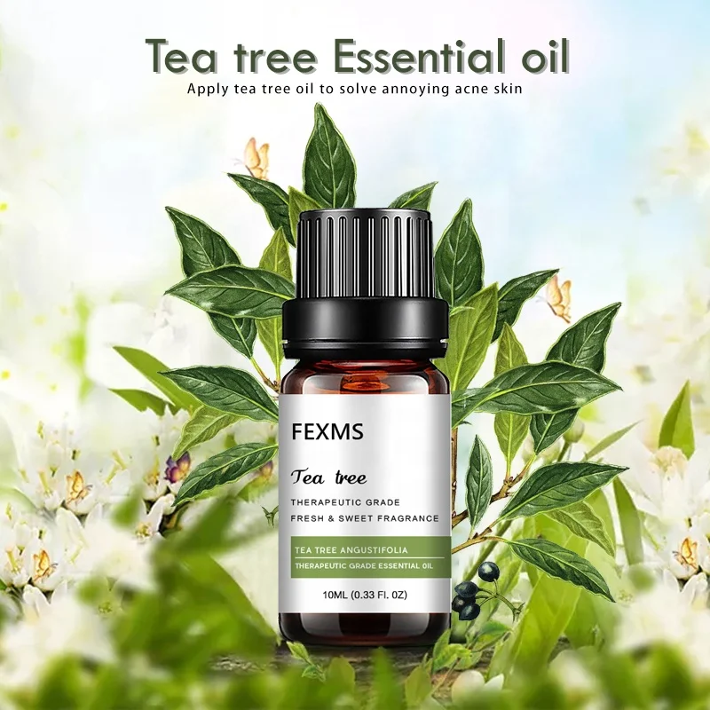 FEXMS Tea Tree Essential Oil 10ml 100% Pure And Natural Tea Tree Oil for Skin Body Massage and Aromatherapy