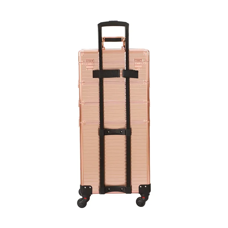 Foretrend New  Stagiant Rolling Makeup Train Case Large Storage Cosmetic Trolley 4 in 1 Large Capacity Trolley Makeup Travel
