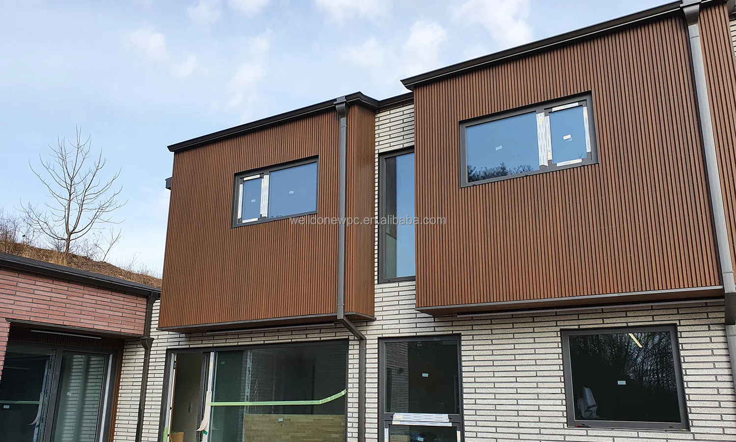 Wpc Decorative Materials Outdoor Wooden Exterior Wall Cladding Panel Exterior For Wall Covering