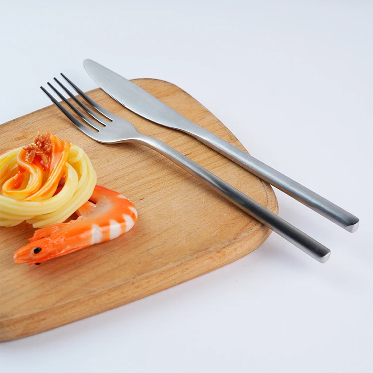 Knives Spoon and Forks Stainless Steel Hammered Sand Polished Cutlery Set Restaurant Wedding Gold Flatware