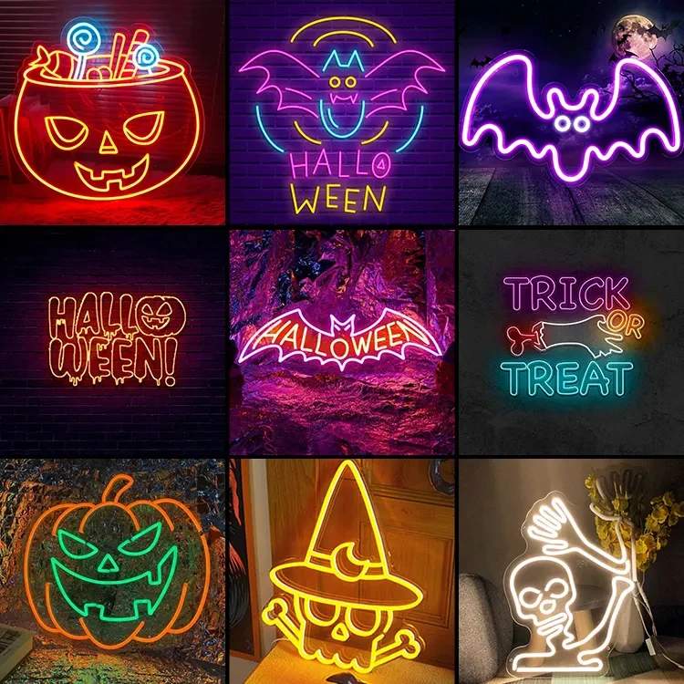 Cool Customised Halloween Personalised Custom Light Holiday Decoration Lamp Acrylic LED Neon Sign