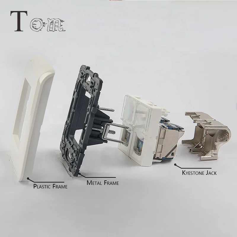 Французская пластиковая рамка Legrand 80*80, лицевая панель французского типа, сетевая Лицевая панель с 1 портом/2 портами