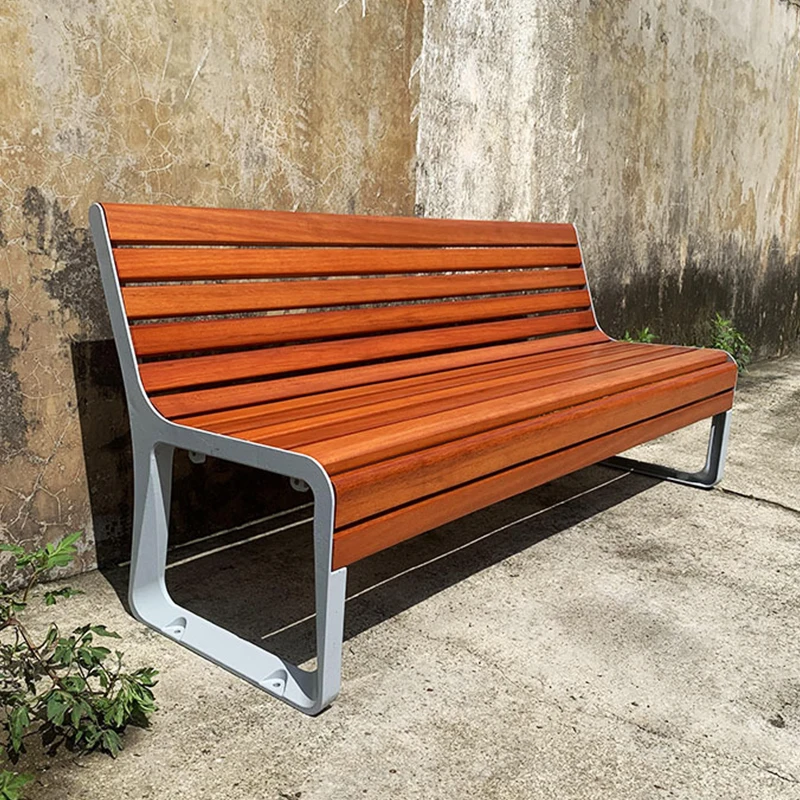 Manufacturer direct sale customizable solid woo commercial restaurant outdoor bench wooden aluminum garden bench