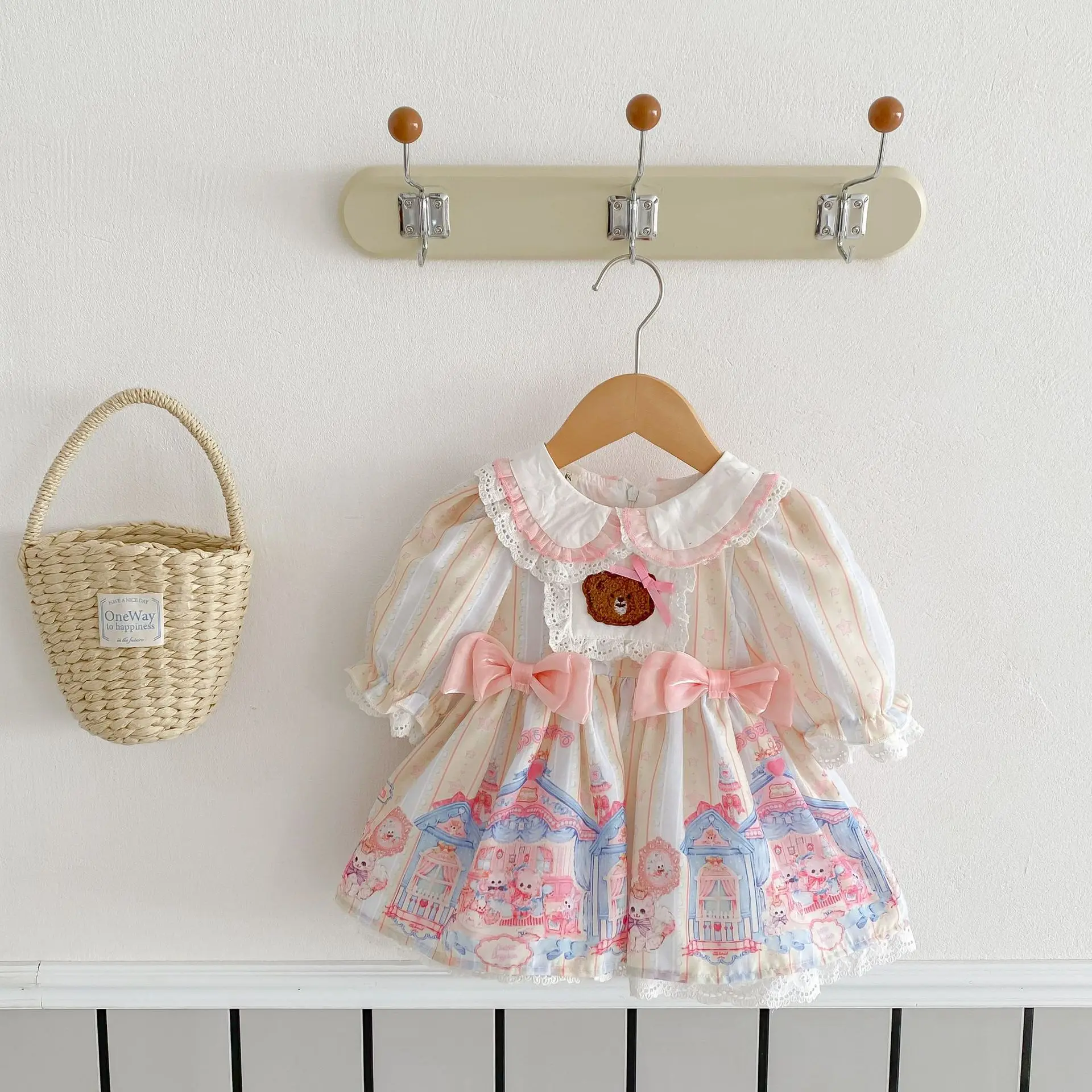 Girl Princess Lolita Dress Spring and Autumn New Girls Baby Infant Elegant Long Sleeve Girls Dresses