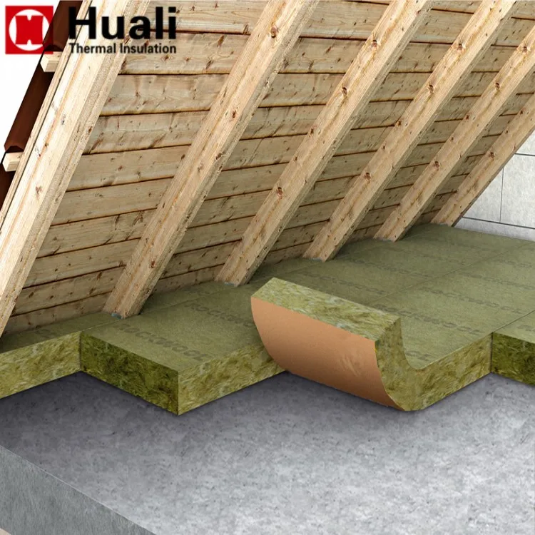 sound insulation rock wool roll price in China roof insulation materials rock wool blanket for building material