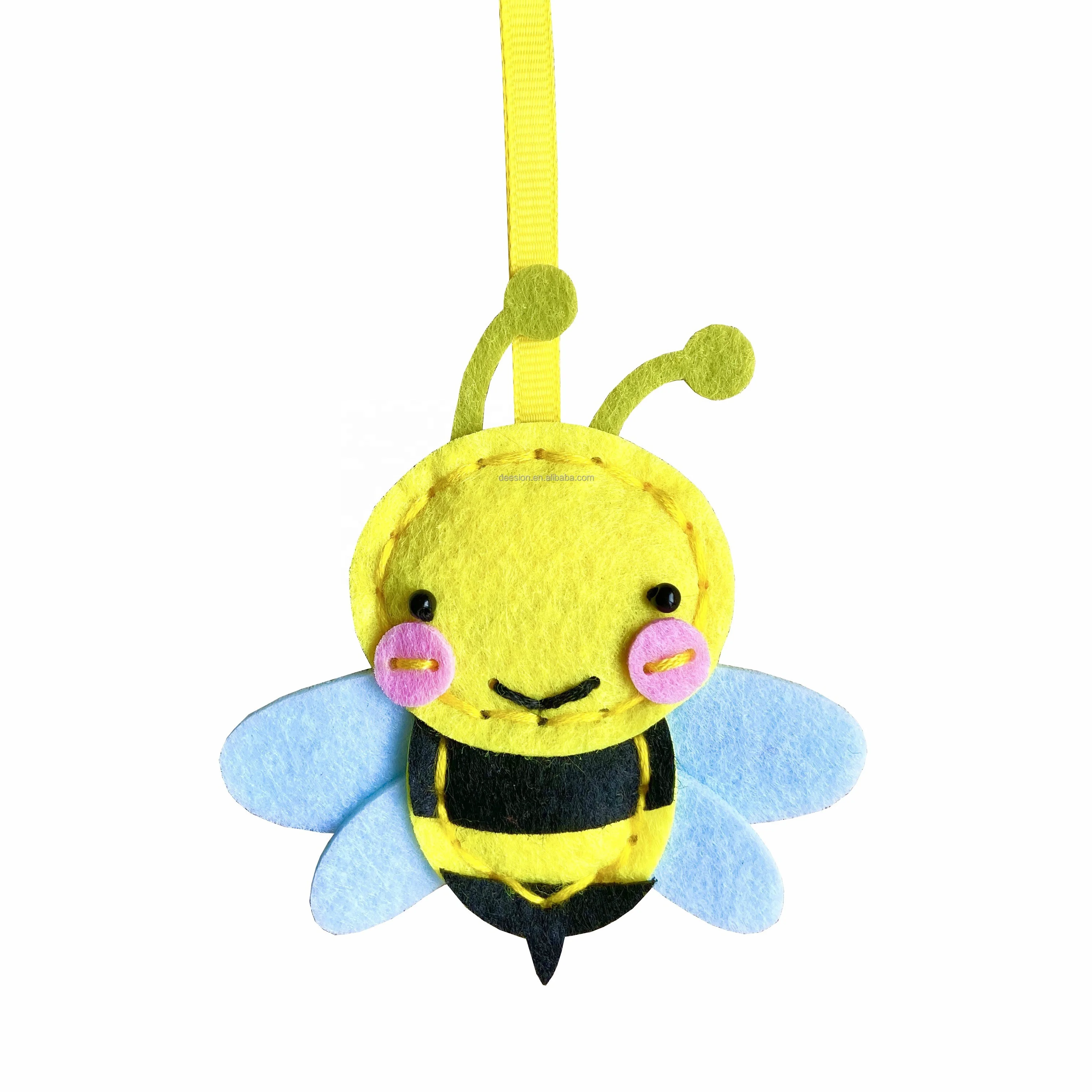 NONE-TOXIC ECO FRIENDLY FELT DIY KIT ANIMAL BEE READY FOR STITCH LEARN TO SEW ART AND CRAFT FOR KIDS