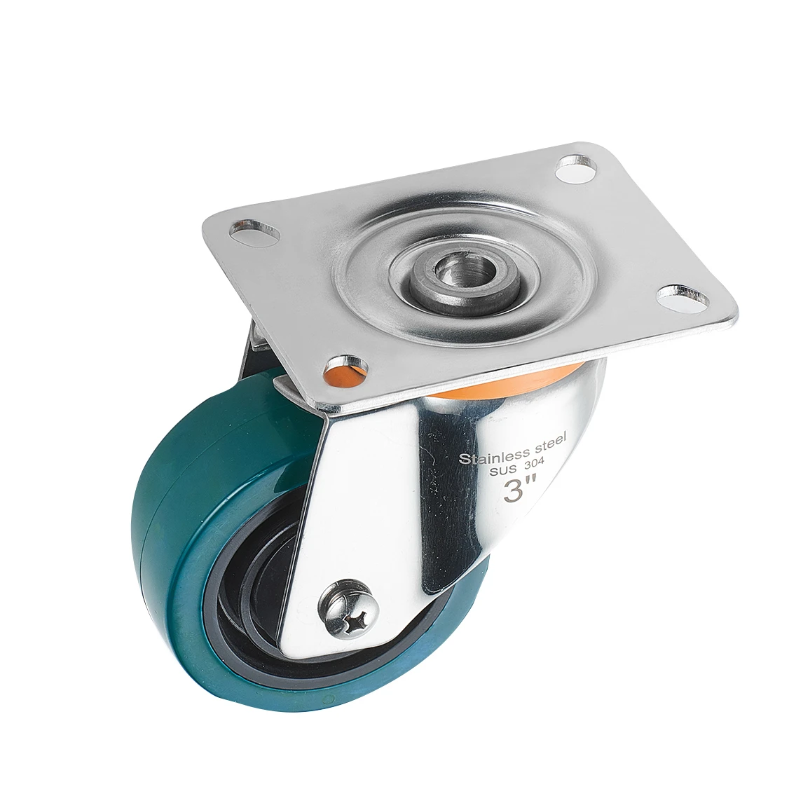 OEM trolley wheel screw universal caster d75 double bearing polyurethane pu caster wheel with side brake