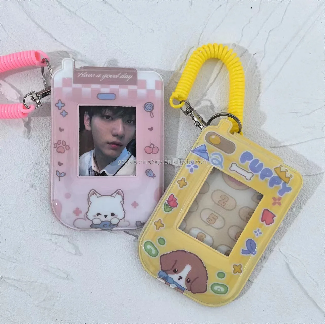 Kawaii Mobile Phone Shape 3 inch PVC Photocard holder Card Photo Holder Bag Pendant for Korean Kpop idol LOMO card holder