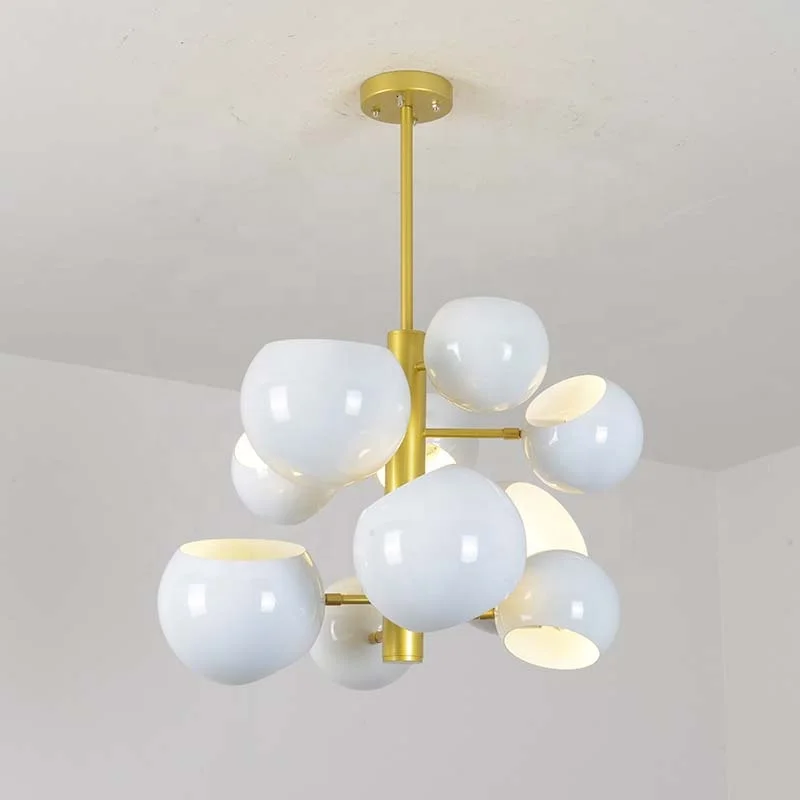 Современная роскошная Потолочная люстра в скандинавском стиле для гостиницы гостиной лобби белая металлическая подвесной светильник