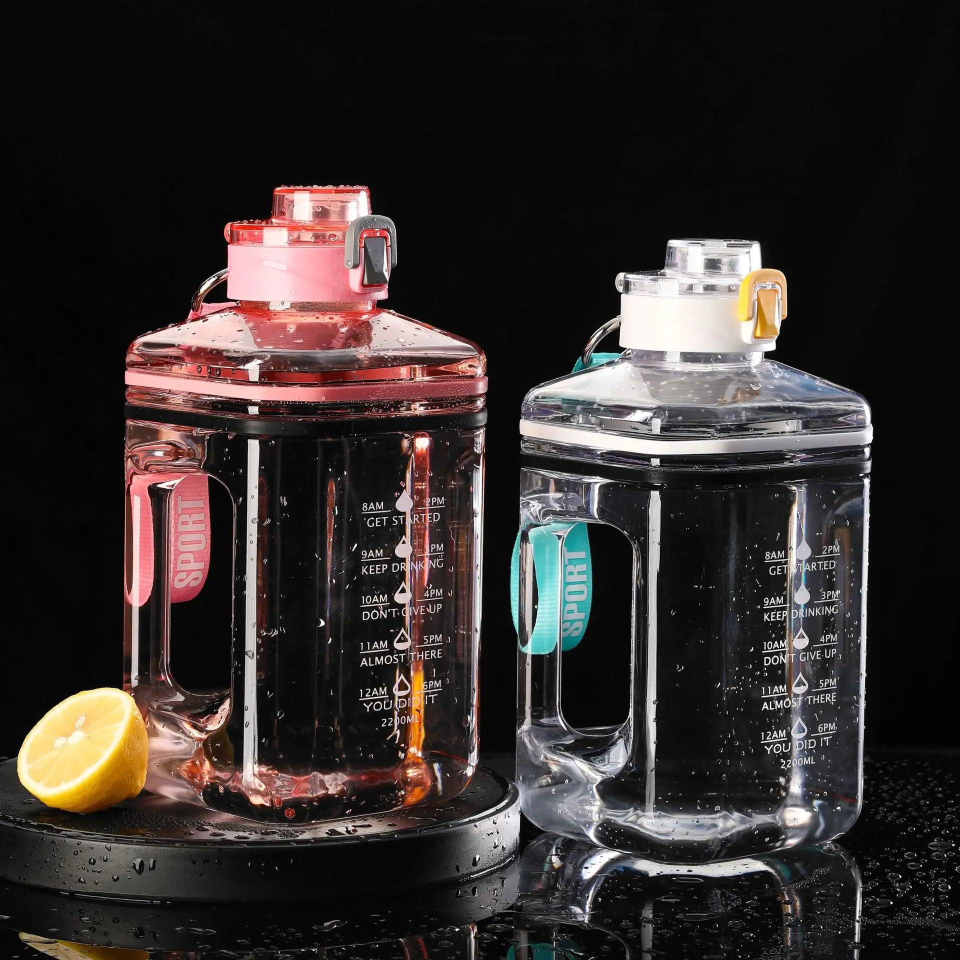2.2L Super Big Capacity Ton Cup Factory Wholesale Food Grade Plastic Gym Sports Water Drink Bottle For Sports Outdoor