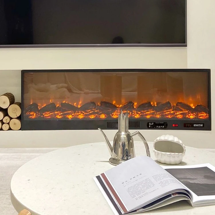 Fireplace Manufacturer  Western Style Cheap 1200 mm Bluetooth Music Real Flame Effect Home Living Room   Electric Fireplace