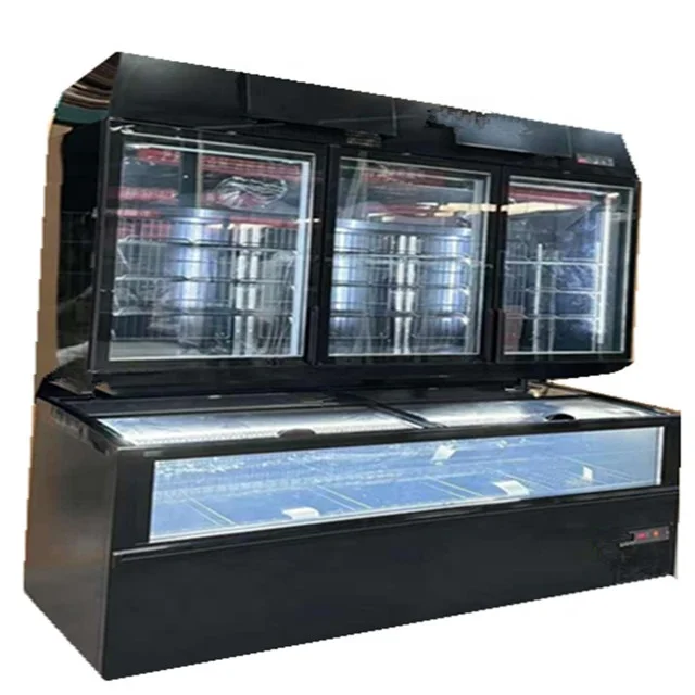 New Design Supermarket Commercial Wall Site Combi Island Chiller and Freezer