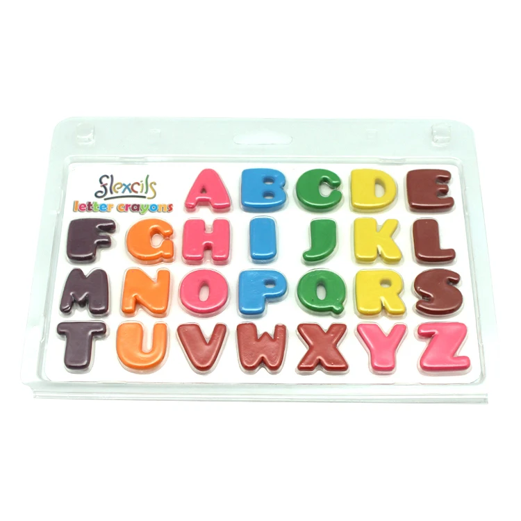8 Colors Radom Combination Shape Flexcils 3D Letters Plastic Crayon Box bendable for