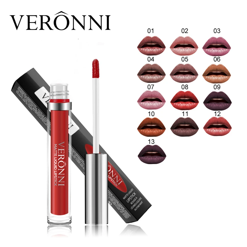 VERONNI 13 Colors Lip Gloss Wholesale Makeup Lips Makeup Matte Liquid Lipstick