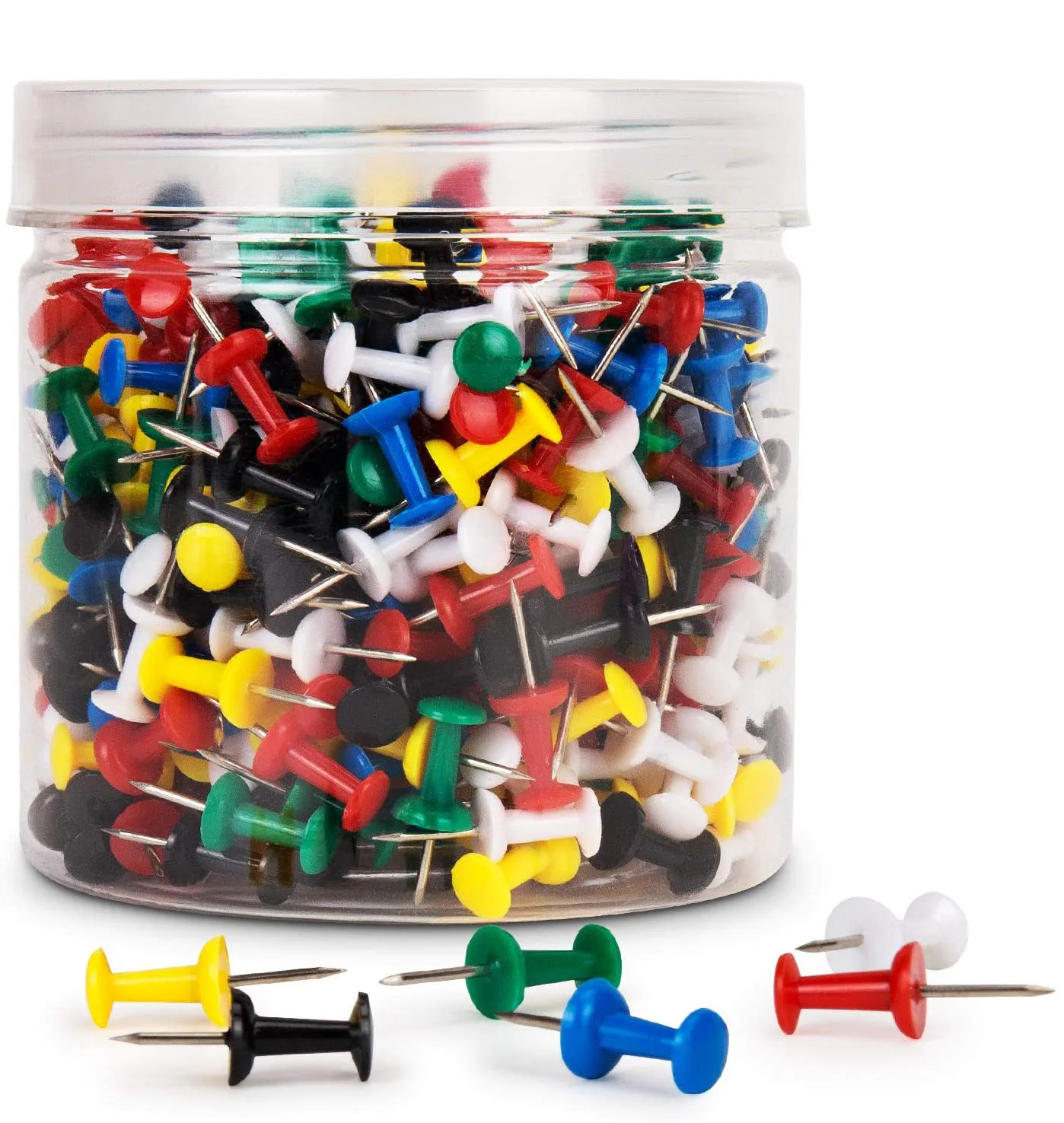 Assorted Color I Shaped Push Pins With Steel Point &Solid Color Head In Pack Of 500Pcs (62050351971)