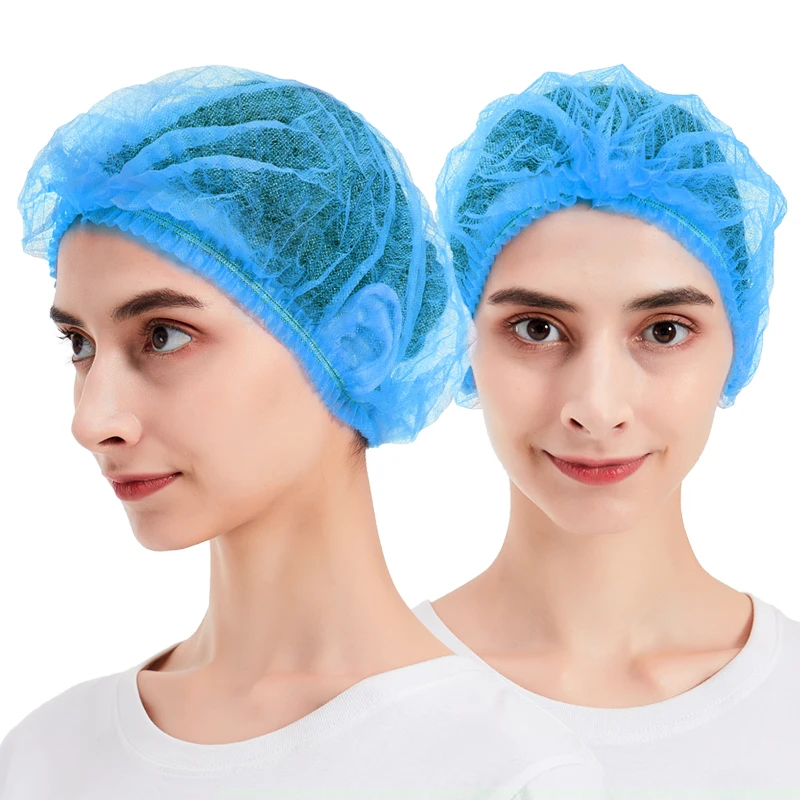 surgical cap nurse Disposable Non woven strip clip cap bouffant head cover Hair Net surgical doctor hat Round mob cap