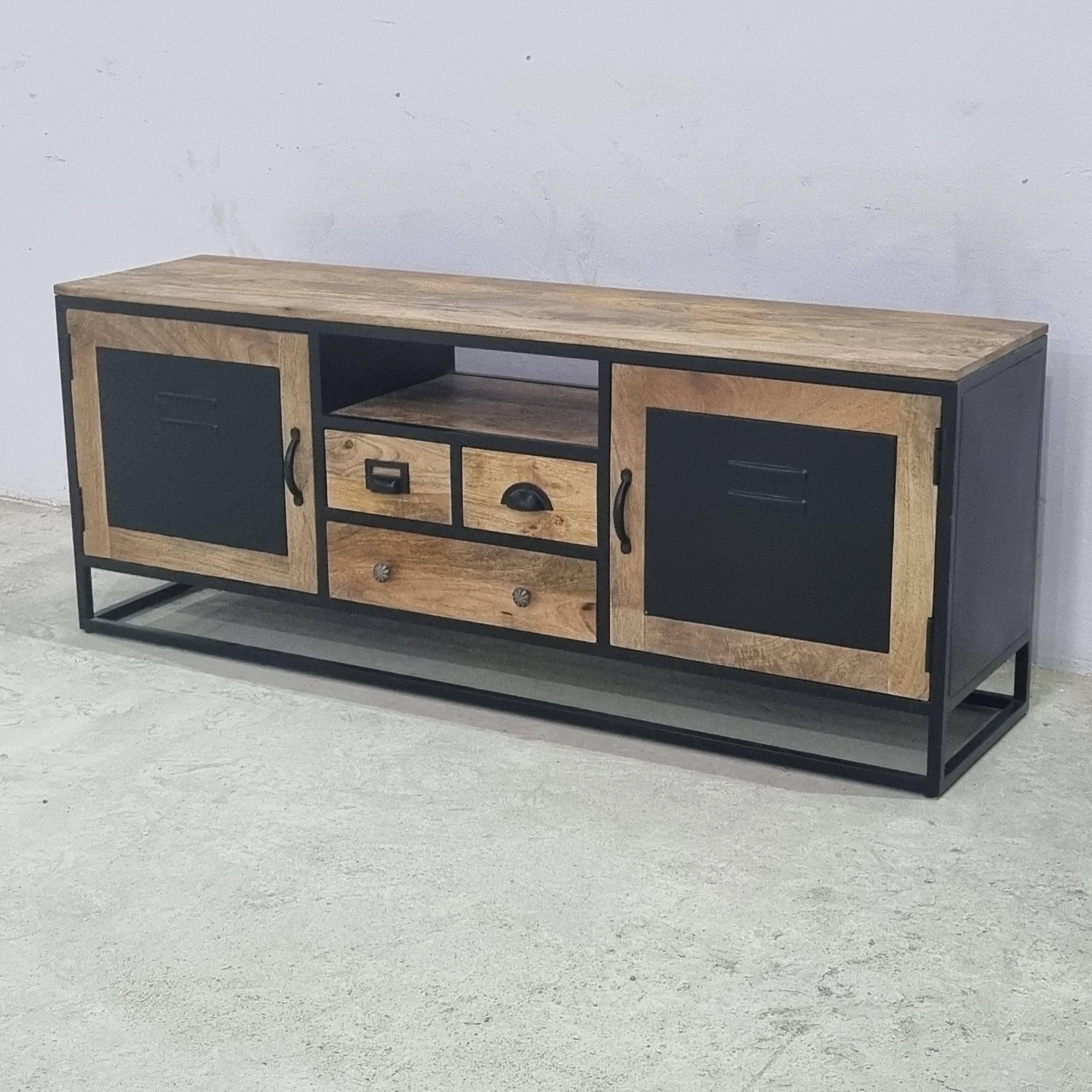 2024 Latest Design Modern Home Furniture Best Selling TV Stand with 3 Drawers and 2 Doors Storage Features for Living Room