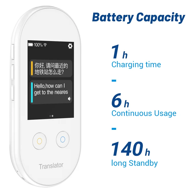 Support 100+ Languages Offline Translation 2.4 Inches Pocket size Voice Translator