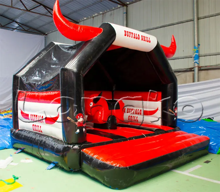 commercial PVC kids bouncy castle cute mini inflatable Mechanical bull bounce house for sale