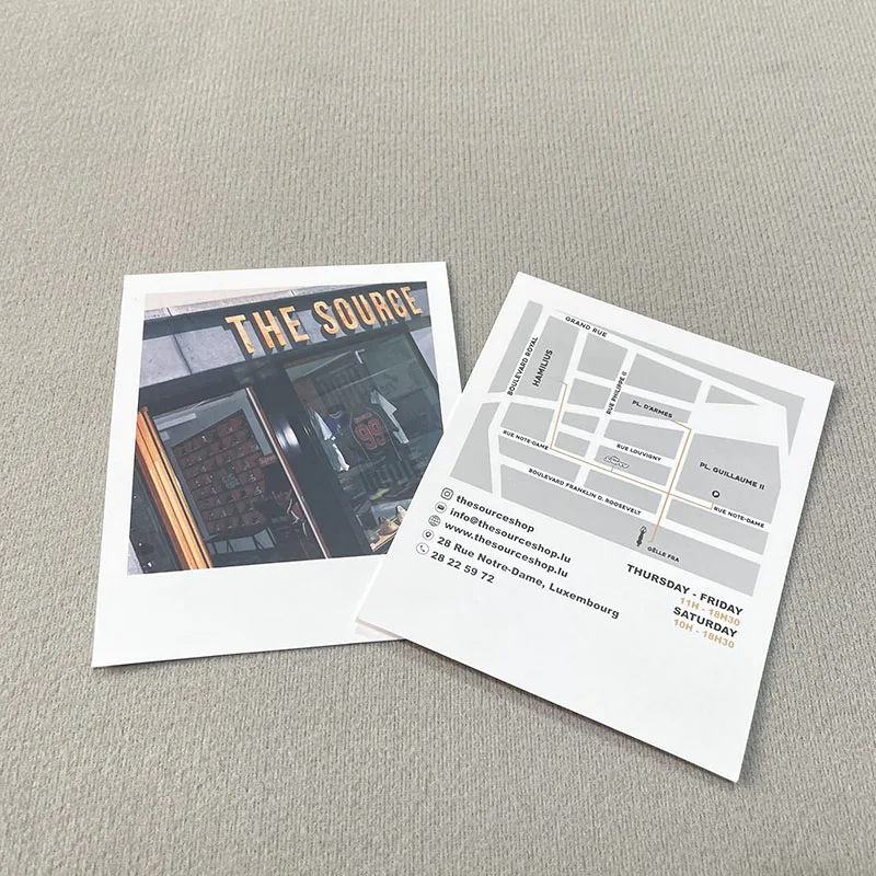 Customized Logo Design Printed Art Paper Double-sided Polaroid Size Small Postcard Greeting Card Custom Business Thank You Cards