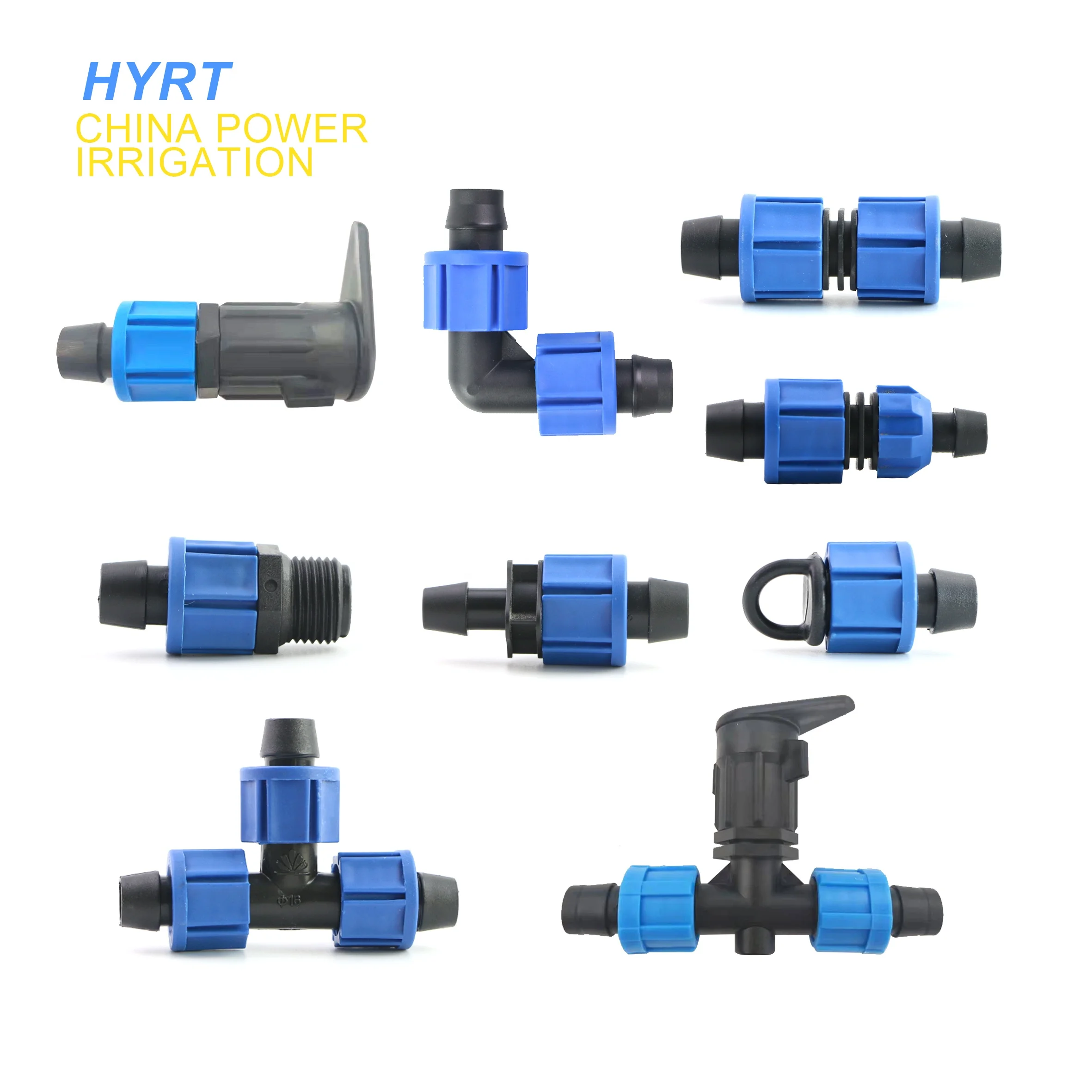 High quality 16mm pe pipe fitting Drip Tape  threaded fitting Connectors drip tape PE pipe fitting for farm irrigation system