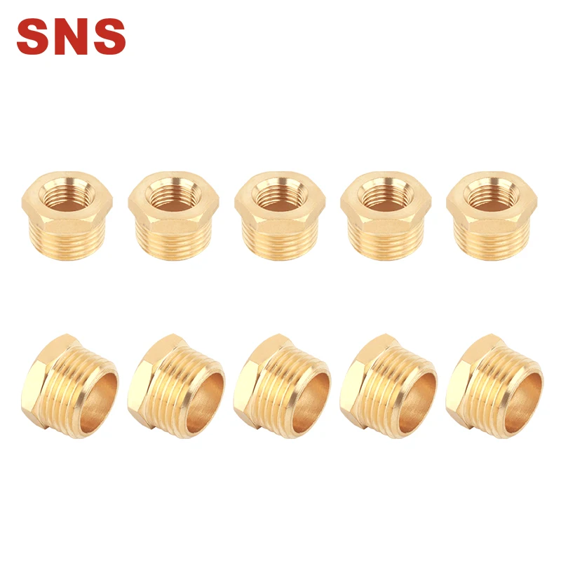 SNS BB Series pneumatic hexagon reducing straight connector threaded male adapter bushing fitting