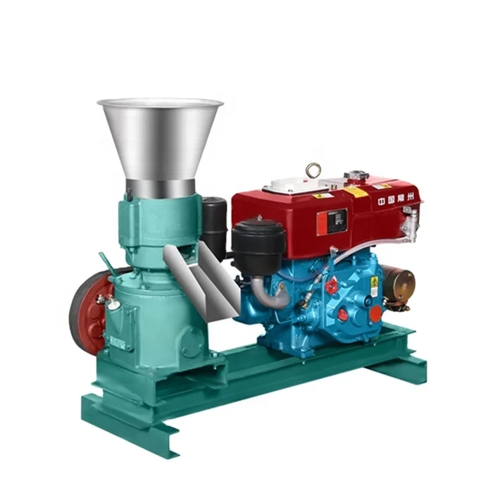 Wholesale Price Diesel Engine Driven Animal Feed Pellet Making Machine/Flat Die Wood Pellet Mill Briquette Equipment For Sale
