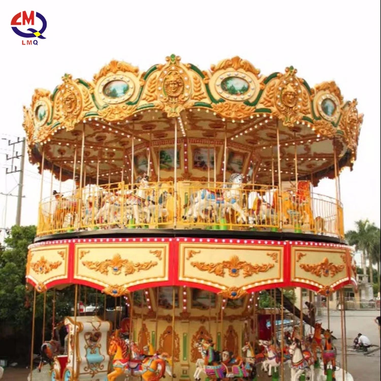 Amusement Park Rides European Theme 36 Seats Double Layer Carousel Merry Go Round Double Decker Carousel Fun Fair Rides For Sale