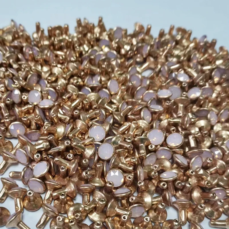 1088 SS39  SS34 Round Rivet crystal studs  Garment accessories casing brass  SWARO crystal 9mm studs