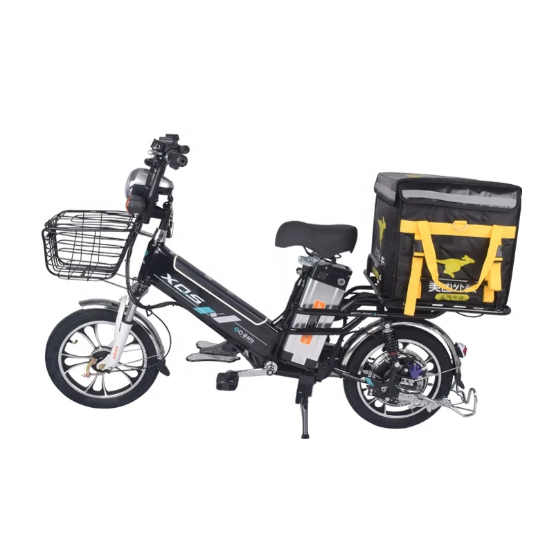 350W Brushless Motor Vacuum Tire e-Bike with 12Ah 48V Lithium Battery Power Supply 16Inch Delivery Bicycle