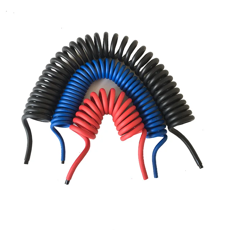 
6/8/10/12mm pu anti-spark hose Coil Tube with spring flexible pu Flame resistance spiral tube 
