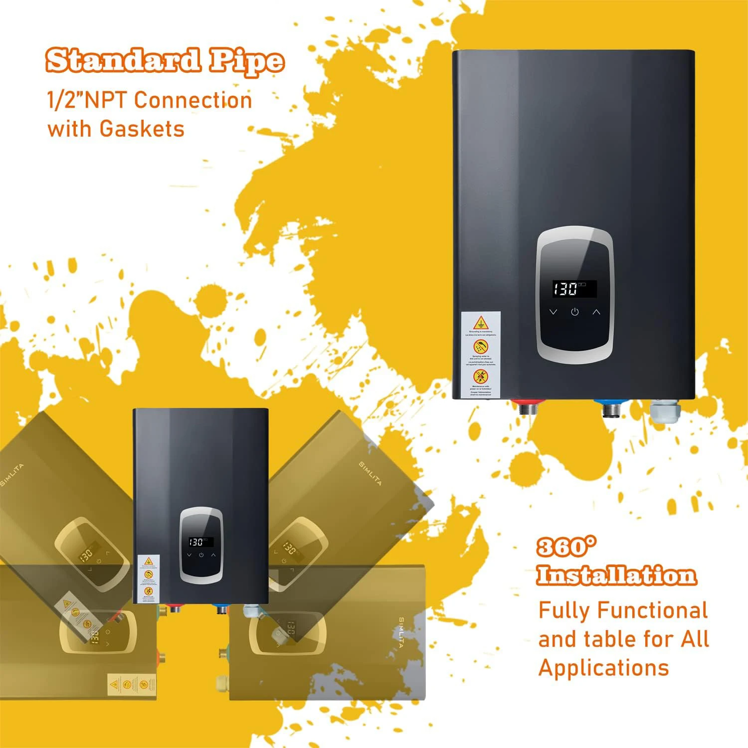 14-36kW Household Bathroom And Kitchen Aluminum Mounted Heat Instant Water Heater Without Water Tank