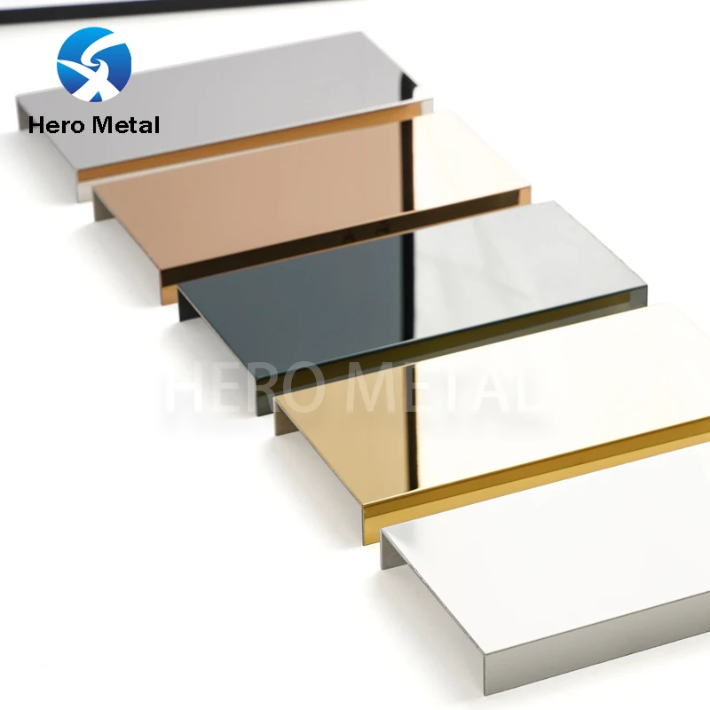 OEM Customized Decorative Waterproof Metal Wall Trim Stainless Steel Strip U Shaped Tile Stainless Trim For Hotel