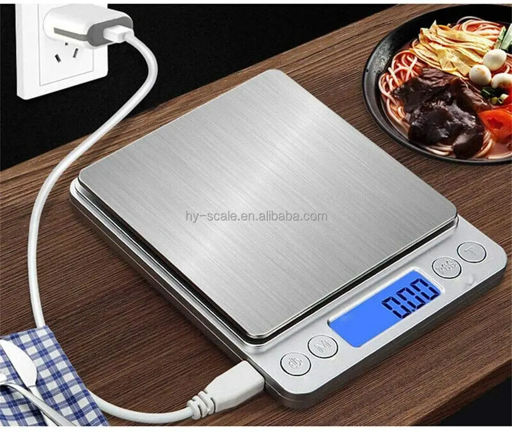 Wholesale I2000 3kg Digital Kitchen Kitchen Scale OEM Customized Rechargeable ROHS Weighing Scale